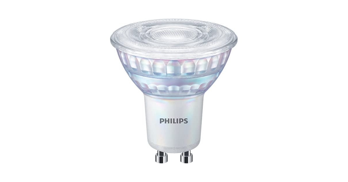 Comparer les prix Philips ampoule LED Spot GU10 50W Blanc Neutre, Compatible Variateur, Verre