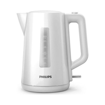 image Philips Domestic Appliances Bouilloire Électrique - 1.7 L, Couvercle à Ressort et Voyant Lumineux, Socle 360°, Blanc (HD9318/00), White, Taille unique