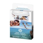 image produit HP Sprocket 2 x 3 po (5,1 x 7,5 cm) Premium Zink Papier photo adhésif, 20 feuilles, compatible avec les imprimantes photo HP Sprocket