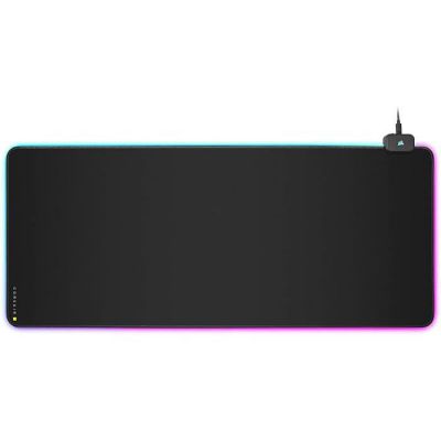 image Corsair MM700 RGB Extended XL | Tapis de souris de jeu en tissu - 930 mm x 400 mm x 4 mm - Éclairage RGB à 360° - Hub USB à deux ports - Caoutchouc épais - Noir