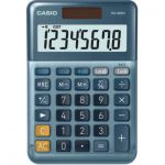 image produit Casio MS88EM Calculatrice de Bureau Coût de Conversion de Devises à 8 Chiffres avant en Aluminium de marge de vente, Alimenté par Batterie solaire Bleu