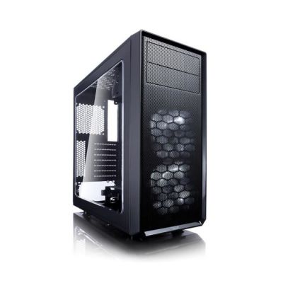 image Fractal Design Focus G - Mid Tower Computer Case - ATX - High Airflow - 2X Fractal Design Silent LL Series 120mm White LED Fans Included - USB 3.0 - Window Side Panel - Black