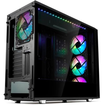 image Fractal Design Define S2 Vision RGB- Mid Tower Computer Case - High Airflow and Silent - PSU Shroud - Modular Interior - Water-Cooling Ready - USB Type C - Dark Tint Tempered Glass Side Panel - ARGB