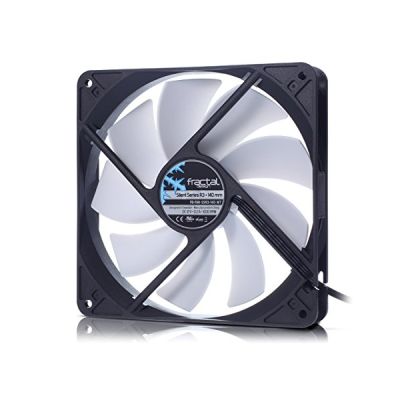 image Fractal Design Silent Series R3 White - Fan d'ordinateur - 140 millimètres - 1000 RPM - Optimisé pour Un débit d'air élevé - Câble Plat - Roulements de Fusil - 12v Fan - Noir/Blanc (Single)