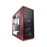 image produit Fractal Design Focus G - Mid Tower Computer Case - ATX - High Airflow - 2X Fractal Design Silent LL Series 120mm White LED Fans Included - USB 3.0 - Window Side Panel - Red