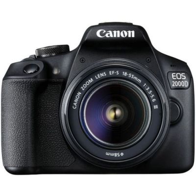 image Canon EOS 2000d | Appareil Photo Réflex + (APS-C, 24.1 MP, WiFi, Full HD) + Objectif EF-S 18-55mm f/3,5-5,6 DC III, Noir