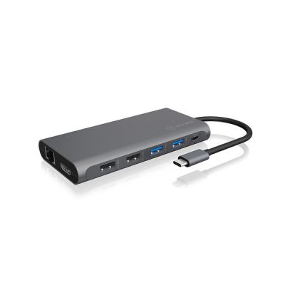 image ICY BOX Station d'accueil USB-C (12-en-1) avec 2x HDMI & 1x DP, Docking Station USB-C pour Ordinateur Portable (Gigabit Ethernet, 4 Ports USB 3.0, PD 100W), IB-DK4050-CPD