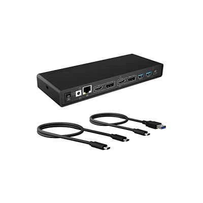 image ICY BOX Station d'accueil USB-C (14-en-1) avec 2x HDMI & 2x DP (5K 30Hz | 4K 60Hz), Docking Station USB-C pour Ordinateur Portable (Gigabit Ethernet, 6 Ports USB 3.0, PD 65W), IB-DK2245AC