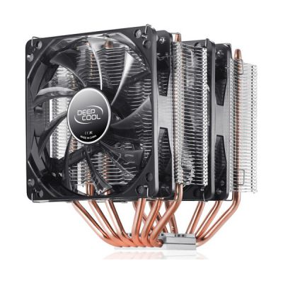 image DeepCool CPU Cooler 4 Heatpipes 120 mm PWM Fan avec LED Bleue Douille Universelle Solution GAMMAXX 400 Neptwin V2
