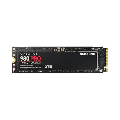 image Samsung 980 PRO M.2 NVMe SSD (MZ-V8P2T0BW), 2 TB, PCIe 4.0, 7,000 MB/s Read, 5,000 MB/s Write, Internal Solid State Drive