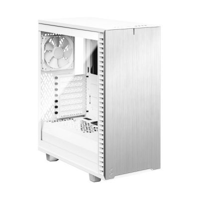 image Fractal Design Define 7 Compact White Brushed Aluminum/Steel ATX Compact Silent Tempered Glass Window Mid Tower Computer Case
