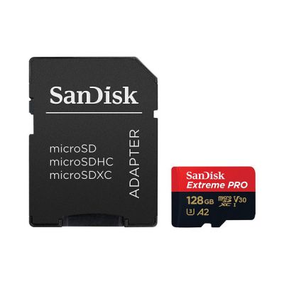 image SanDisk Extreme Pro 128GB microSDXC Memory Card + SD Adapter with A2 App Performance + Rescue Pro Deluxe 170MB/s Class 10, UHS-I, U3, V30