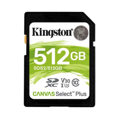image Kingston SDS2/512GB Canvas Select Plus Carte SD Class 10 UHS-I 512 Go