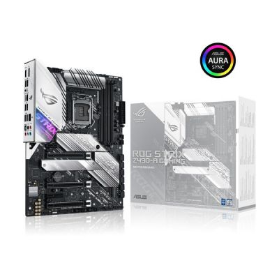 image ASUS ROG STRIX Z490-A GAMING - carte mère CPU Intel 10ème génération (Socket LGA 1200 ATX, AI Overclocking, AI Cooling, AI Networking, 14 phases d'alimentation, Ethernet Intel 2.5 Gb, RGB Aura Sync)
