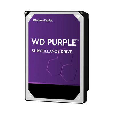 image Western Digital - WD Purple 10To - Disque dur interne pour la vidéo surveillance avec technologie Allframe 4K™ - 3.5" SATA 6 Go/s, 360To/an, 256Mo Cache, 7200rpm - WD102PURZ