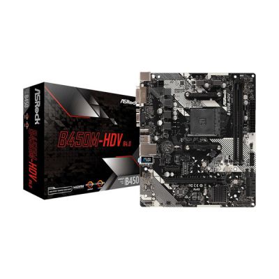 image ASRock B450M-HDV R4.0 AMD B450 Emplacement AM4 Micro ATX Noir
