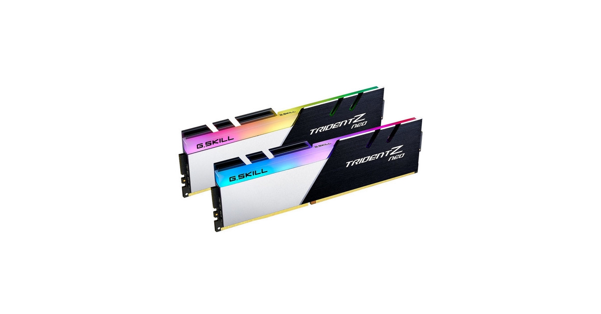 Kit Barrettes mémoire 32Go (2x16Go) DIMM DDR4 G.Skill Neo Go RGB PC4-28800  (3600 MHz) (Noir/Blanc) F4-3600C18D-32GTZN