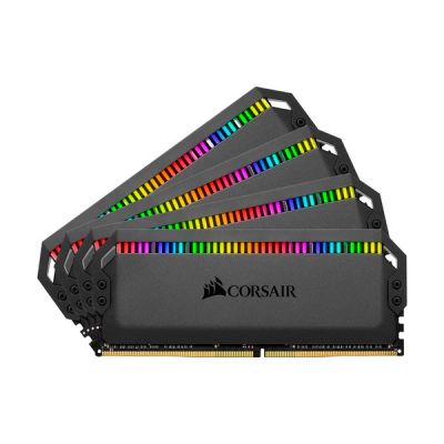 image Corsair Dominator Platinum RGB 32Go (4x8Go) DDR4 3200MHz C16, Eclairage LED RGB dynamique Kit de Mémoire – Noire