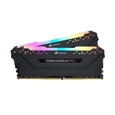 image Corsair Vengeance RGB PRO - Kit de Mémorie Enthousiaste (32Go (2x16Go), DDR4, 2666MHz, C16, XMP 2.0) Eclairage LED RGB dynamique - Noir