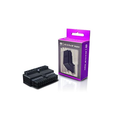 image Cooler Master Adaptateur ATX 24 broches à 90° pour câble alimentation, câblage élégant, compatibilité universelle, installation facile, garantie 3 ans - Condensateurs anti-ondulation