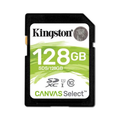 image Kingston Carte Mémoire SD card SDS/128GB Canvas Select UHS-I Classe 10 avec vitesse de lecture allant jusqu’à 80Mo/s