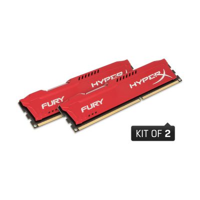 image HyperX HX318C10FRK2/16 FURY Rouge, 16 Go, 1866 MHz DDR3 CL10 DIMM (Kit de 2)