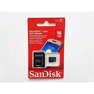 Carte Mémoire MicroSDHC SanDisk 16 Go avec Adaptateur Classe 4 (SDSDQM-016G-B35A)
