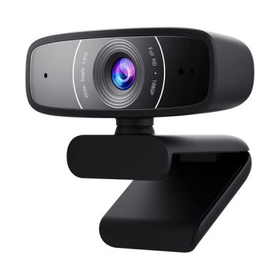 image ASUS C3 - Caméra USB avec résolution de 1080p, 30 images par seconde et microphone beamforming pour une meilleure qualité audio-vidéo pendant les diffusions en direct ; support ajustable