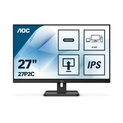 image AOC Moniteur 27P2C 68 cm (27 pouces) (HDMI, DisplayPort, station d’accueil USB-C, hub USB, temps de réponse de 4 ms, 1920x1080, 75 Hz, pivot) noir