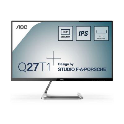 image AOC Q27T1 - Moniteur QHD 27 pouces, 75 Hz, 5 ms, IPS, AMD FreeSync, Flicker Free, Zero Edge Design (2560x1440 @75 Hz, 350 cd/m², HDMI 1.4 x 2, DisplayPort 1.2 x 1), noir