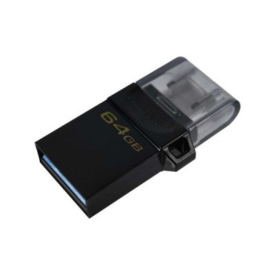 image Kingston DataTraveler microDuo3 G2 - DTDUO3G2/64GB Clé microUSB et USB Type-A pour Android OTG, Noir