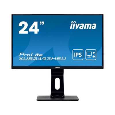 image iiyama XUB2493HSU-B1 24'IPS LCD with Slim Bezel, 4ms, Full HD 1920x1080, 250 cd/m² Brightness, 1x HDMI,1 x DisplayPort,1 x VGA, 2 x USB, 2 x 2W Speakers, Height Adjustable Stand, Black