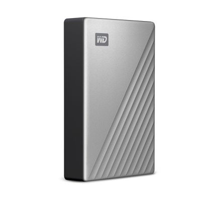 image WD 4TB My Passport Ultra Portable HDD USB-C with software for device management, backup and password protection - Works with PC, Xbox X, Xbox S, PS4 and PS5 - Silver, Disque dur mécanique
