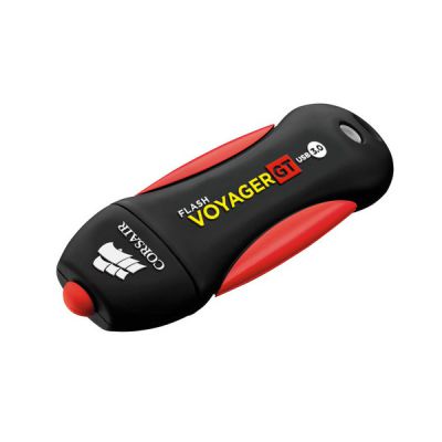 image Corsair Flash Voyager GT, 1To Clé USB 3.0 (Hautes Performances avec l’USB 3.0 comme l’USB 2.0, Enveloppe en Caoutchouc Durable, Étanche, Résistante aux Chocs) - Noir/Rouge