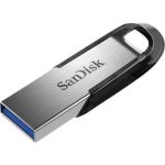 image produit SanDisk 256 Go Ultra Flair Flash Drive Clé USB, des vitesses allant jusqu'à 150 Mo/s, USB 3.0, Protection par mot de passe, Un boîtier en métal élégant et resistant, Argent/Noir - livrable en France