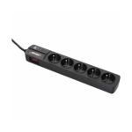image produit Infosec S5 Black Line II Multiprise parafoudre avec 5 Prises française Noir