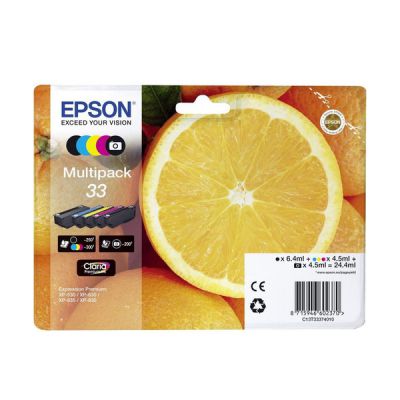 image Epson Multipack 33 Orange, Cartouches d'encre d'origine, 5 couleurs: Noir, Cyan, Magenta, Jaune, Noir photo, XP-530 XP-540 XP-630 XP-635 XP-640 XP-645 XP-830 XP-900 XP-7100