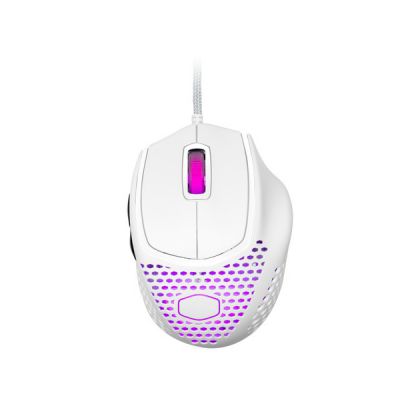 image Cooler Master MM720 RGB-LED Claw Grip Wired Gaming Mouse - Ultra Lightweight 49g Honeycomb Shell, 16000 DPI Optical Sensor, 70 Million Click Micro Switches, Smooth Glide PTFE Feet - Matte White