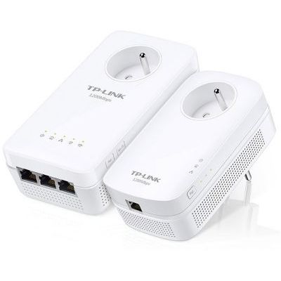 image TP-Link CPL WiFi AC 1200 Mbps + CPL 1300 Mbps avec Ports Ethernet Gigabite et Prise intégrée - Etendez Votre Connexion WiFi & CPL 2000 Mbps avec 2 Ports Ethernet Gigabit et Prise Intégrée, Kit de 2