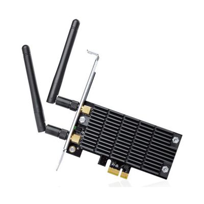 image TP-Link Carte WiFi Archer T6E, Carte PCIe AC 1300 Mbps, 867 Mbps sur 5 GHz et 400 Mbps sur 2,4 GHz, Antennes détachables, Beamforming, MIMO 2×2, compatible Windows 11/10/8.1/8/7/XP