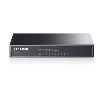 image TP-Link Switch PoE Ethernet 8 Ports avec 4 Ports PoE à 57 W, Garantie À Vie, Idéal pour Étendre Le Réseau Câblé pour Les PME et Les Bureaux À Domicile, TL-SF1008P Noir