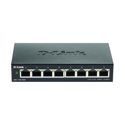 image D-Link DGS-1100-08V2 Switch administrable smart Gigabit 8 ports avec prise en charge VLAN, fonctionnalités de couche 2, QoS, 802.3az EEE, sans ventilateur