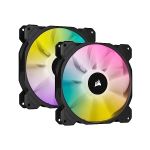 image produit Corsair iCUE SP140 RGB ELITE Performance 140 mm Kit de Deux Ventilateurs avec Lighting Node CORE (Technologie CORSAIR AirGuide, Huit LED Paramétrables, Silencieux Niveau Sonore 18 dBA) Noir