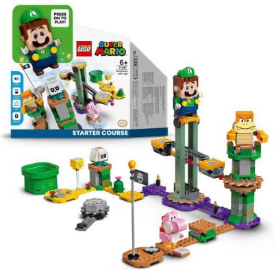 image LEGO 71387 Super Mario Pack de Démarrage Les Aventures de Luigi, Jouet de Construction, et Figurine Interactive, Idée Cadeau Enfants de 6 Ans et Plus