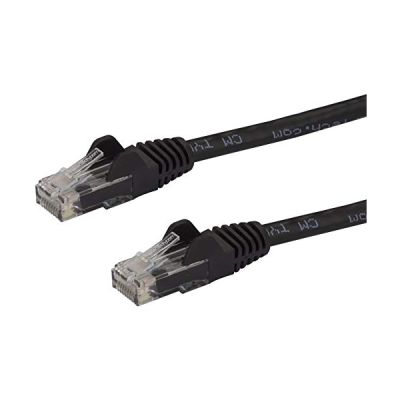 StarTech Câble Cat6 sans crochet 7,5m - PoE 100W - Noir (N6PATC750CMBK) | Cordon Ethernet RJ45, 100% cuivre, Multi-Gigabit 10GbE, UTP, Câble patch, Anti-accroc, Testé individuellement