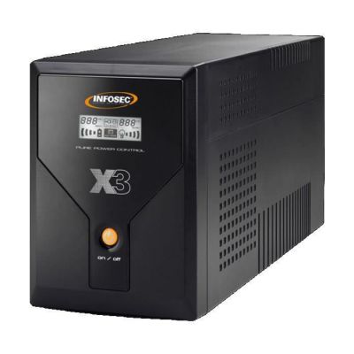 image Infosec X3 EX Onduleur 1600 VA 4 Prises Schuko-FR RJ11-45 LCD USB Noir