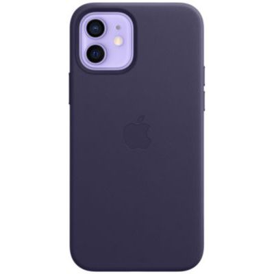 image Apple Coque en Cuir avec MagSafe (pour iPhone 12 | 12 Pro) - Violet Profond
