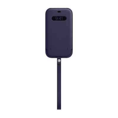 image Housse en cuir Apple avec MagSafe pour iPhone 12/12Pro - Violet profond