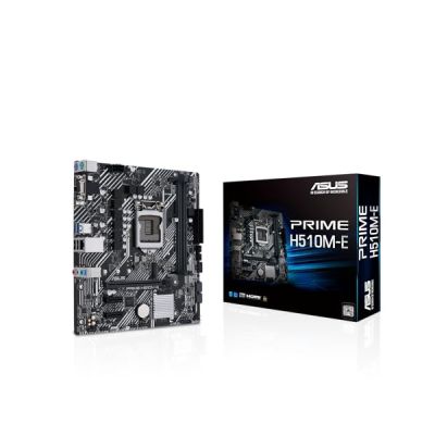 ASUS PRIME H510M-E Carte mère Intel H510 LGA 1200 mATX (PCIe 4.0, M.2 slot, Ethernet Intel 1 Gb, DisplayPort, HDMI, D-Sub, USB 3.2 Gen 1 Type A, SATA 6 Gbs, connecteur COM et RGB)