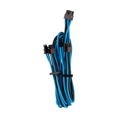 image Câbles PCIe (connecteur double) type 4 Gen 4 à gainage individuel CORSAIR Premium – bleus/noirs